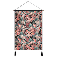 Hawaii Seamless Tropical Flower Plant Leaf Pattern Background Retro Botanical Style Hanging Poster - AH- Hanging Poster 43 x 65 cm Cotton And Linen - Polynesian Pride
