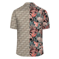 Hawaii Seamless Tropical Flower Plant Leaf Pattern Background Retro Botanical Style Lauhala Moiety Hawaiian Shirt - Polynesian Pride