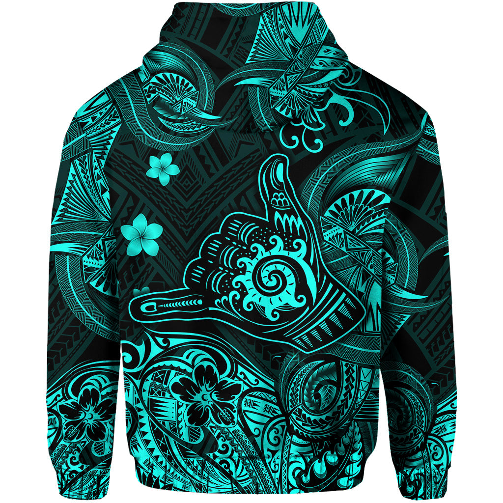 Hawaii Shaka Polynesian Zip Hoodie Unique Style Turquoise LT8 - Polynesian Pride
