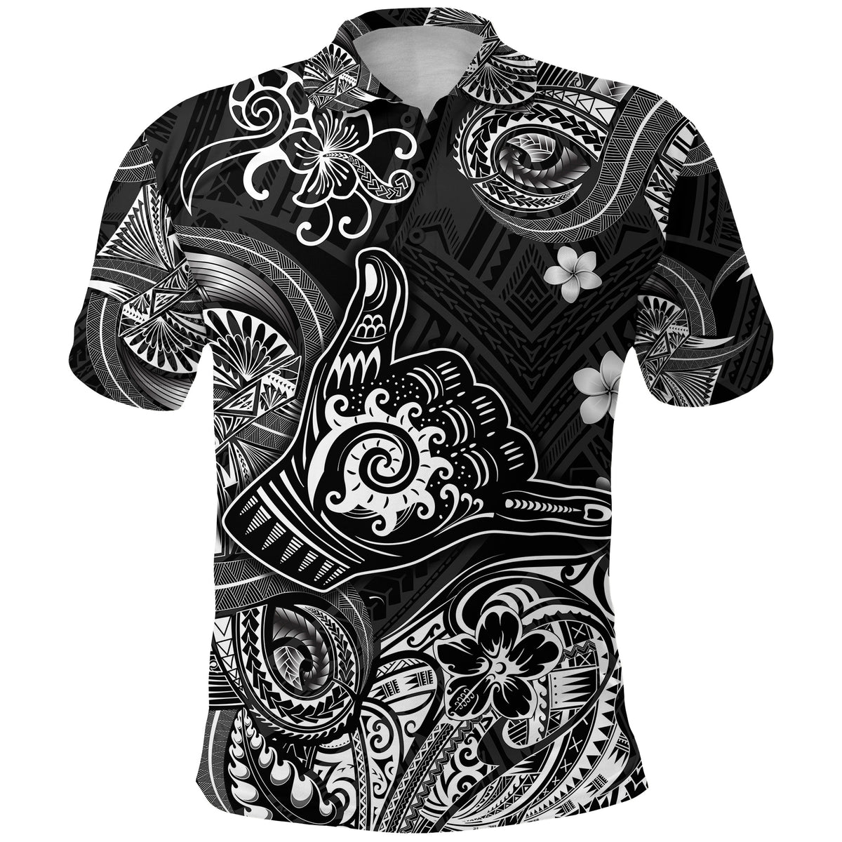 Hawaii Shaka Polynesian Polo Shirt Unique Style Black LT8 - Polynesian Pride