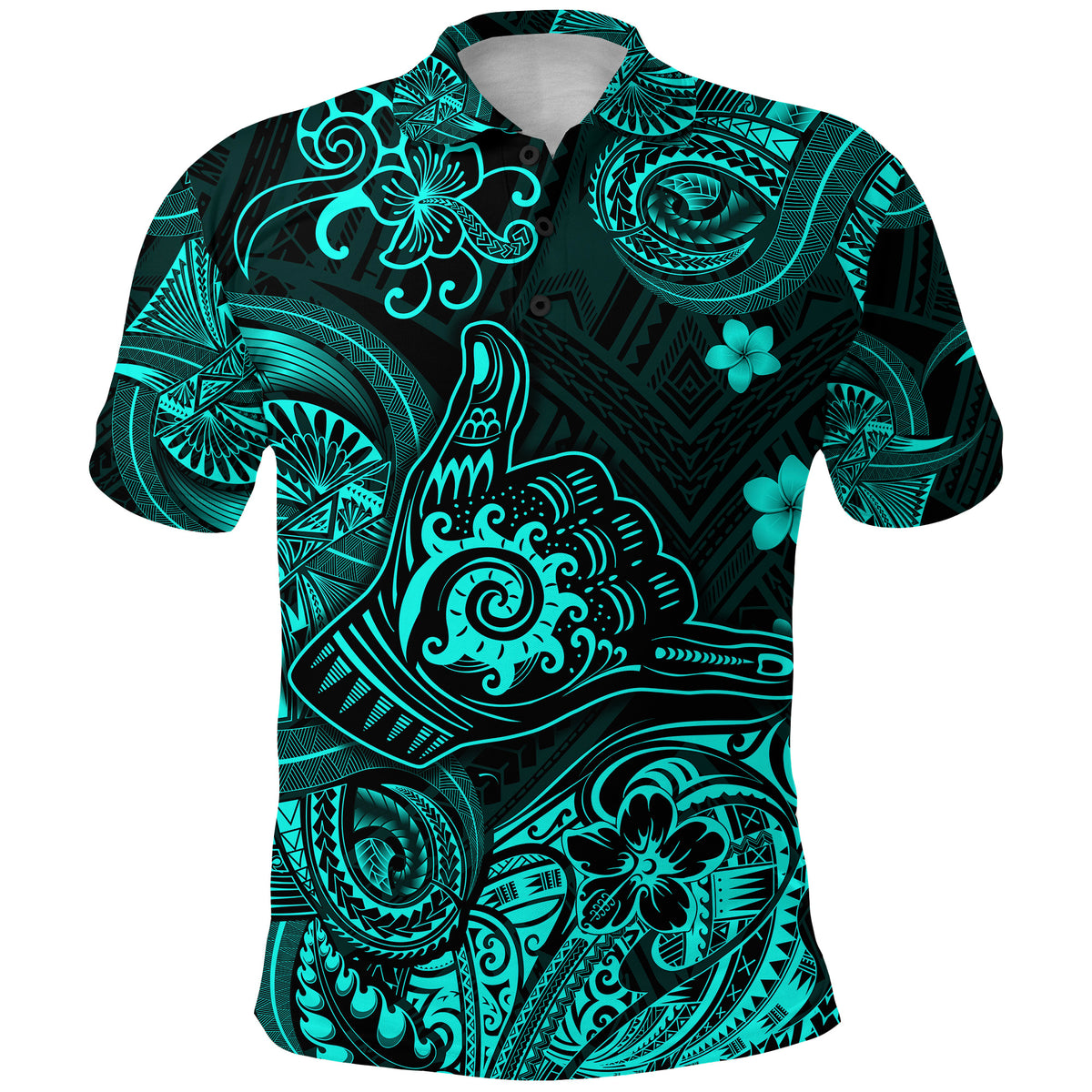 Hawaii Shaka Polynesian Polo Shirt Unique Style Turquoise LT8 - Polynesian Pride