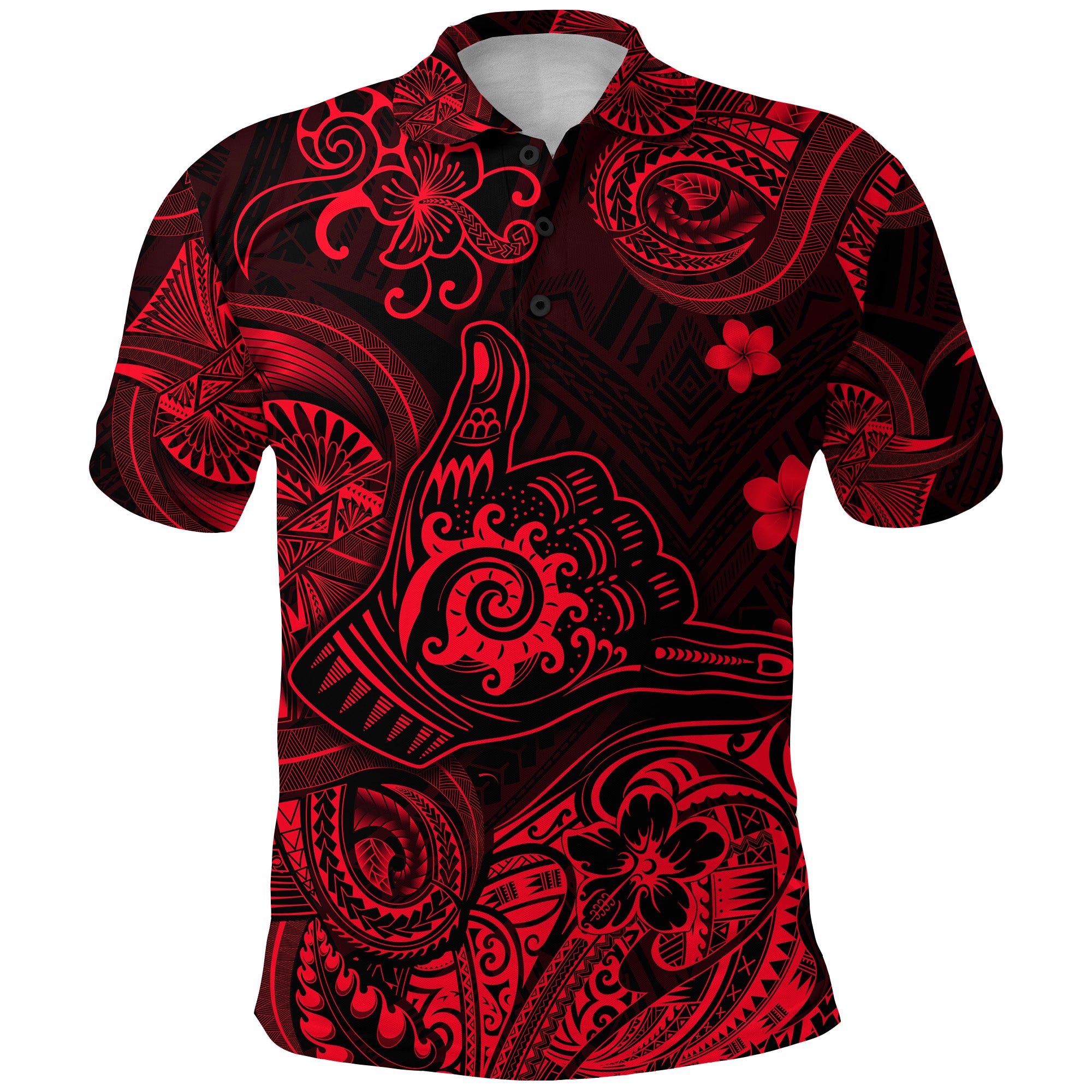 Custom Hawaii Shaka Polynesian Polo Shirt Unique Style Red LT8