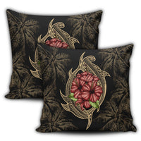Hawaii Shark Hibiscus Gold Pillow Covers - AH - Polynesian Pride