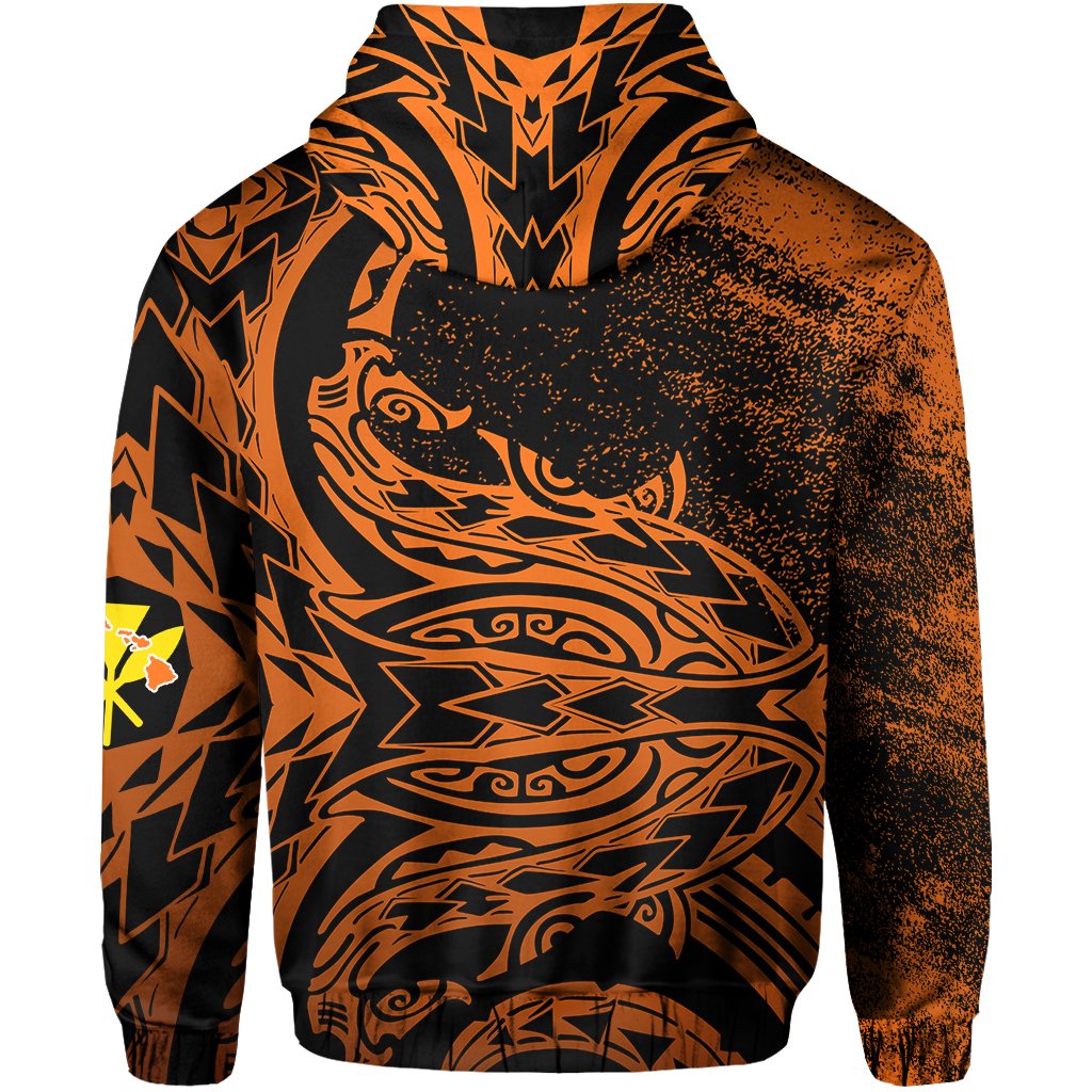 Hawaii Shark Kanaka Map Polynesian Hoodie Zip Stronger Style - Polynesian Pride