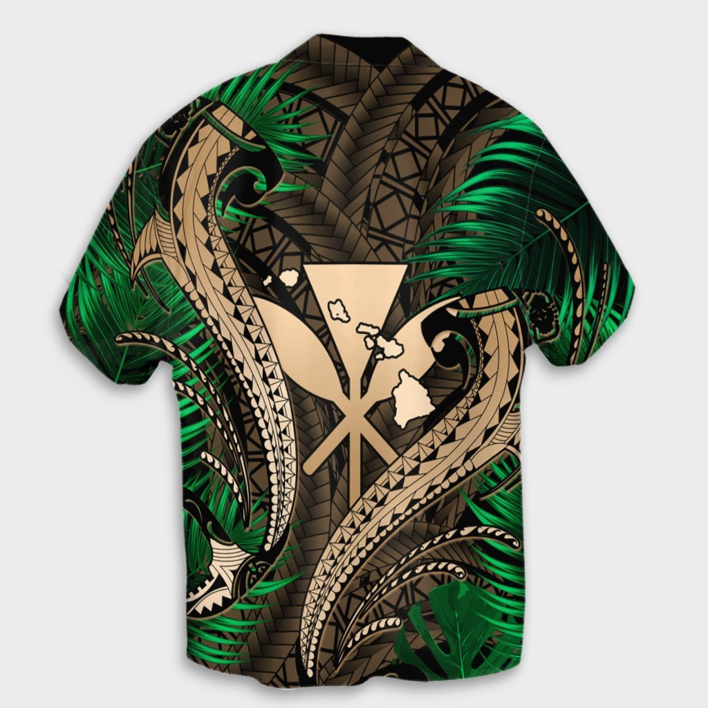 Hawaii Shark Polynesian Tropical Hawaiian Shirt - Gold - AH - Polynesian Pride