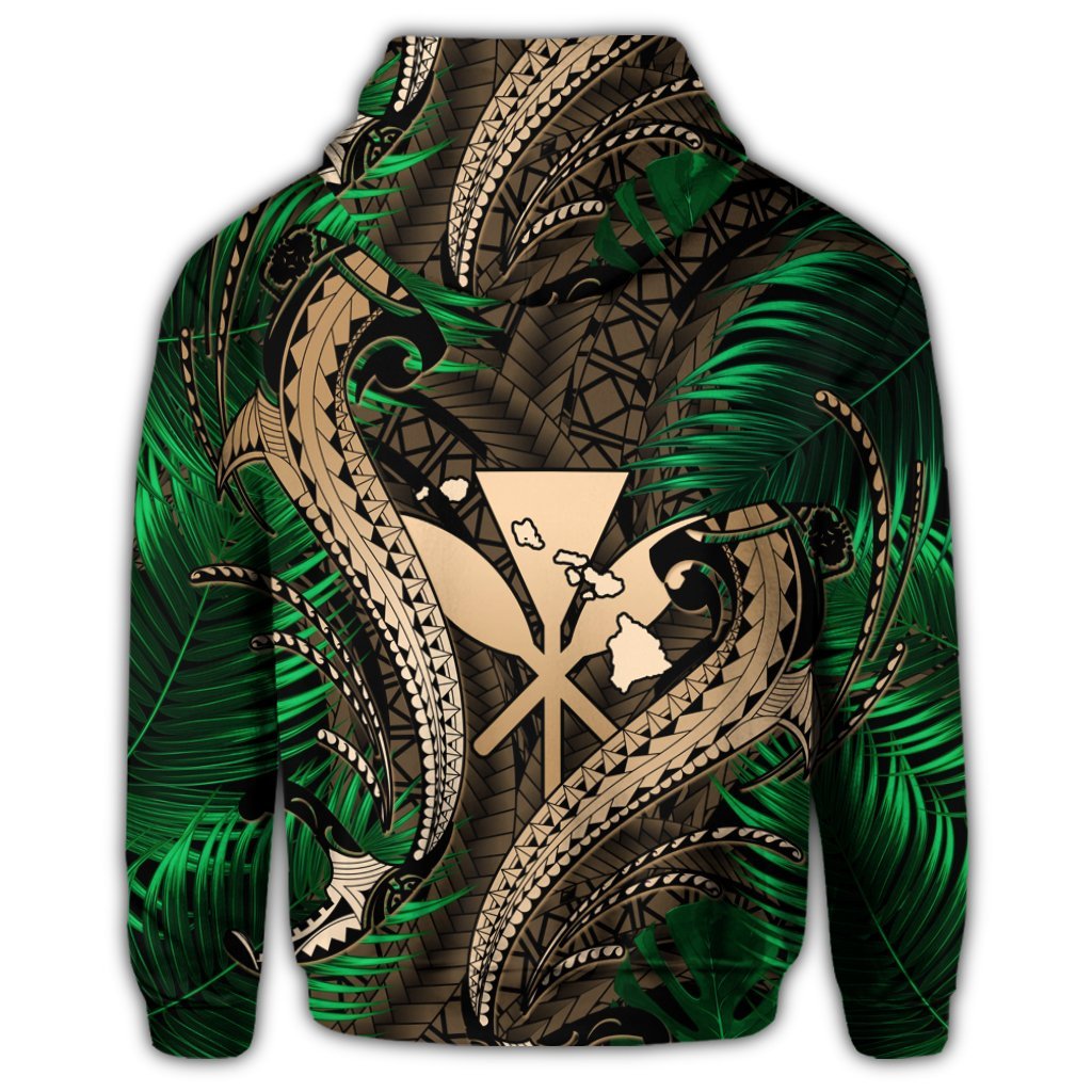 Hawaiian Shark Polynesian Tropical Hoodie Gold - Polynesian Pride