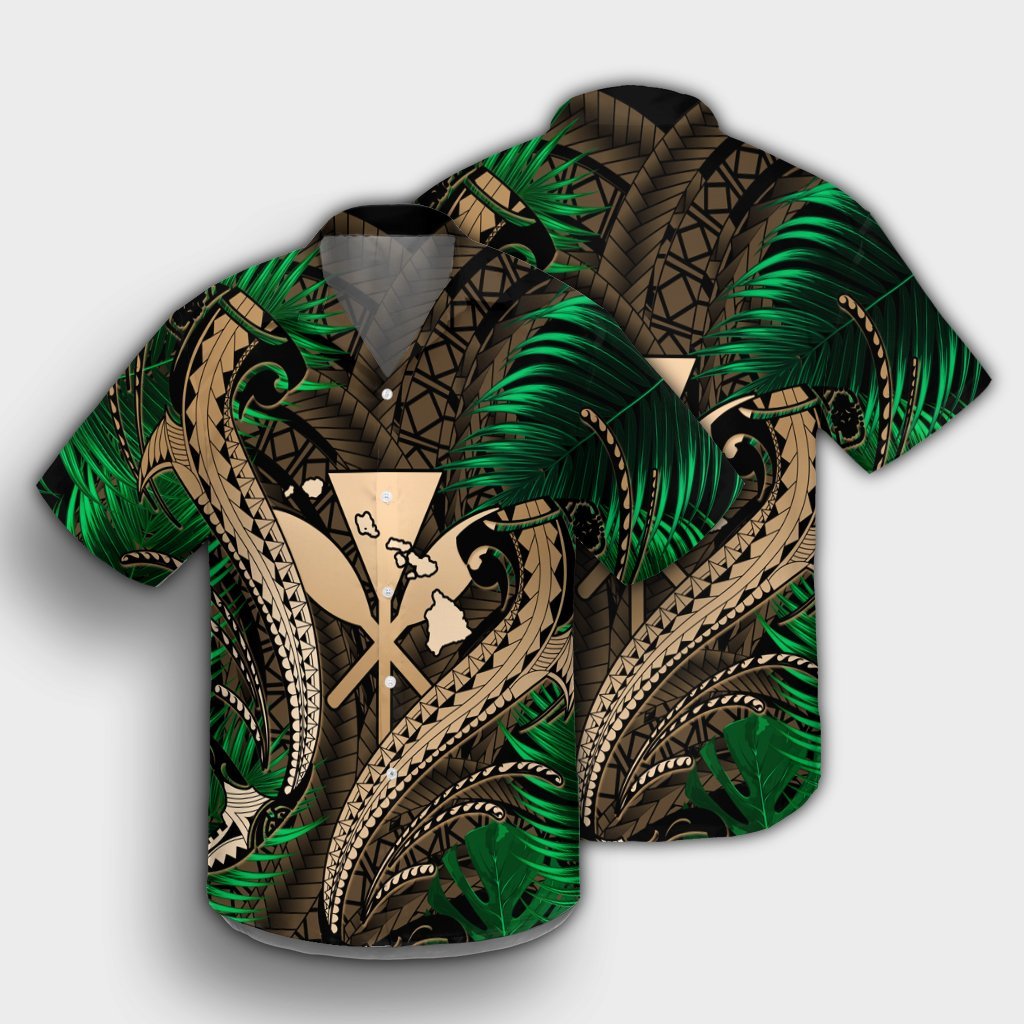 Hawaii Shark Polynesian Tropical Hawaiian Shirt - Gold - AH - Polynesian Pride