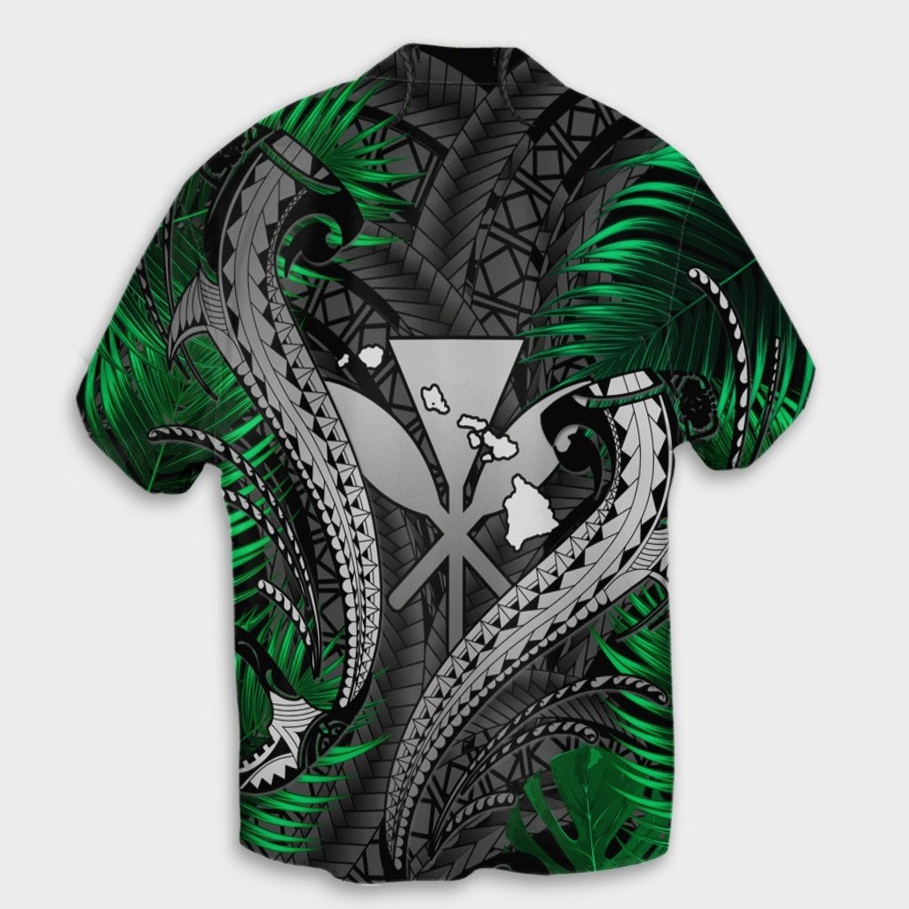 Hawaii Shark Polynesian Tropical Hawaiian Shirt - Gray - AH - Polynesian Pride