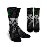 Hawaii Shark Polynesian Tropical Crew Socks - Gray - AH Crew Socks White - Polynesian Pride