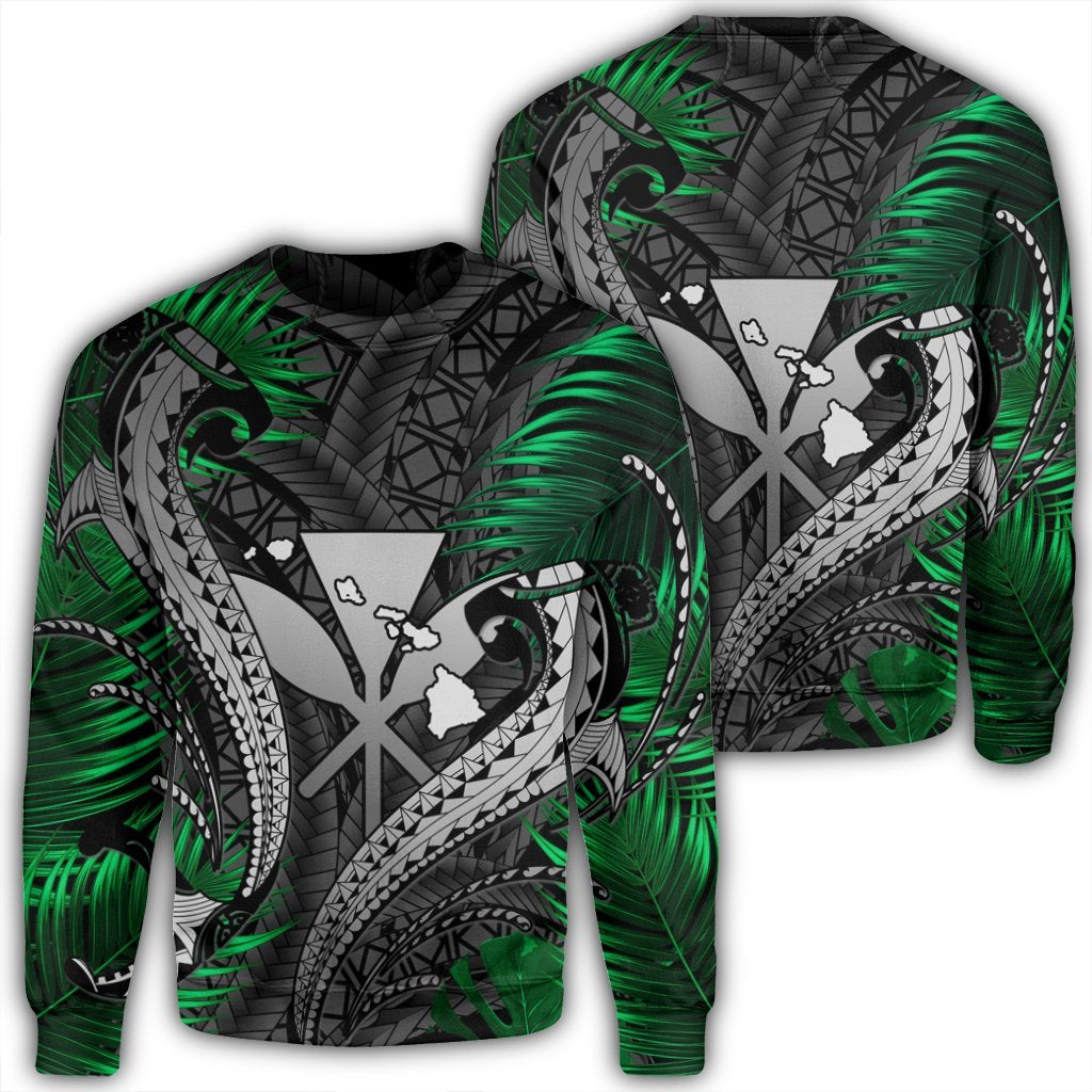 Hawaii Shark Polynesian Tropical Sweatshirt - Gray - AH Unisex Black - Polynesian Pride