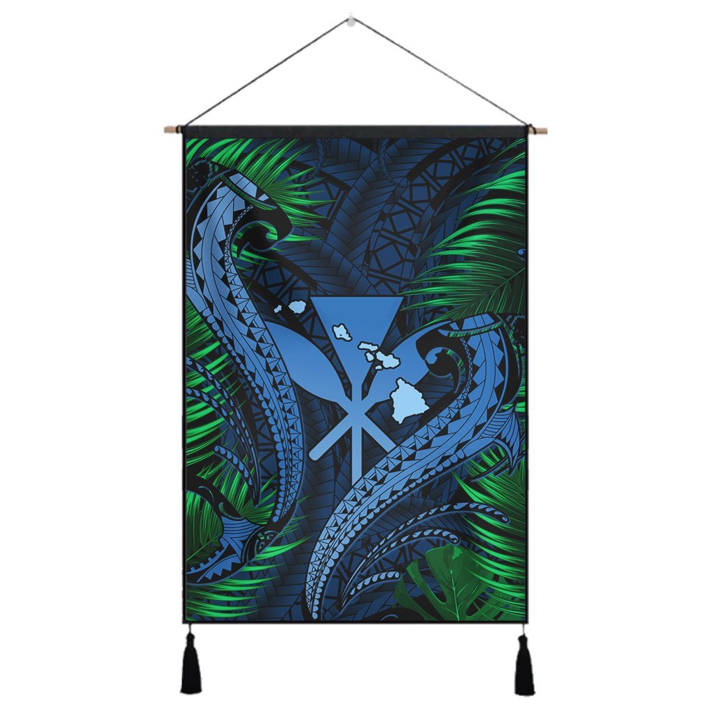 Hawaii Shark Polynesian Tropical Hanging Poster - Pastel - AH Hanging Poster Cotton And Linen - Polynesian Pride
