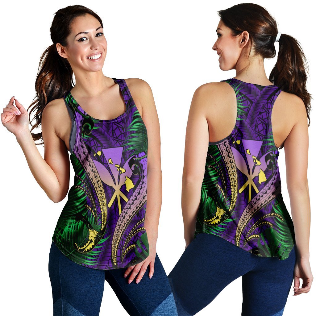 Hawaii Shark Polynesian Tropical Racerback Tank - Purple - AH Black - Polynesian Pride