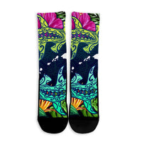 Hawaii Shark Tropical Color Crew Socks - AH - Polynesian Pride