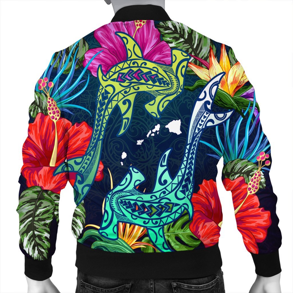 Hawaii Shark Tropical Color Bomber Jacket - AH - Polynesian Pride
