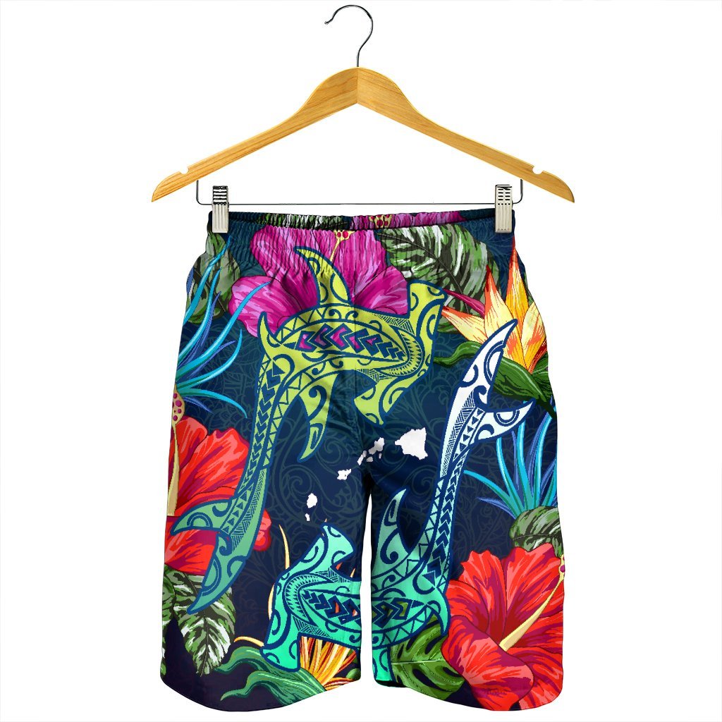 Hawaii Shark Tropical Color Men's Shorts - AH - Polynesian Pride
