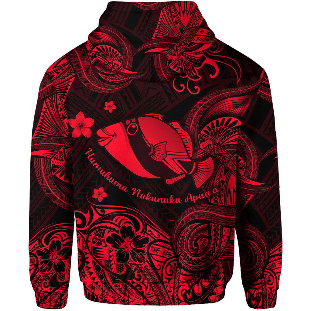 Hawaii State Fish: Humuhumu Nukunuku Apuaa Polynesian Zip Hoodie Unique Style Red LT8 - Polynesian Pride