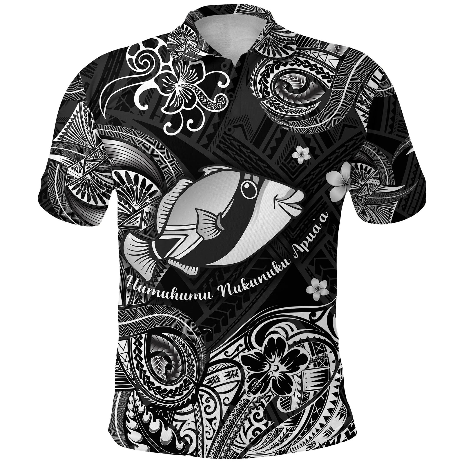 Hawaii State Fish: Humuhumu Nukunuku Apuaa Polynesian Polo Shirt Unique Style Black LT8 - Polynesian Pride
