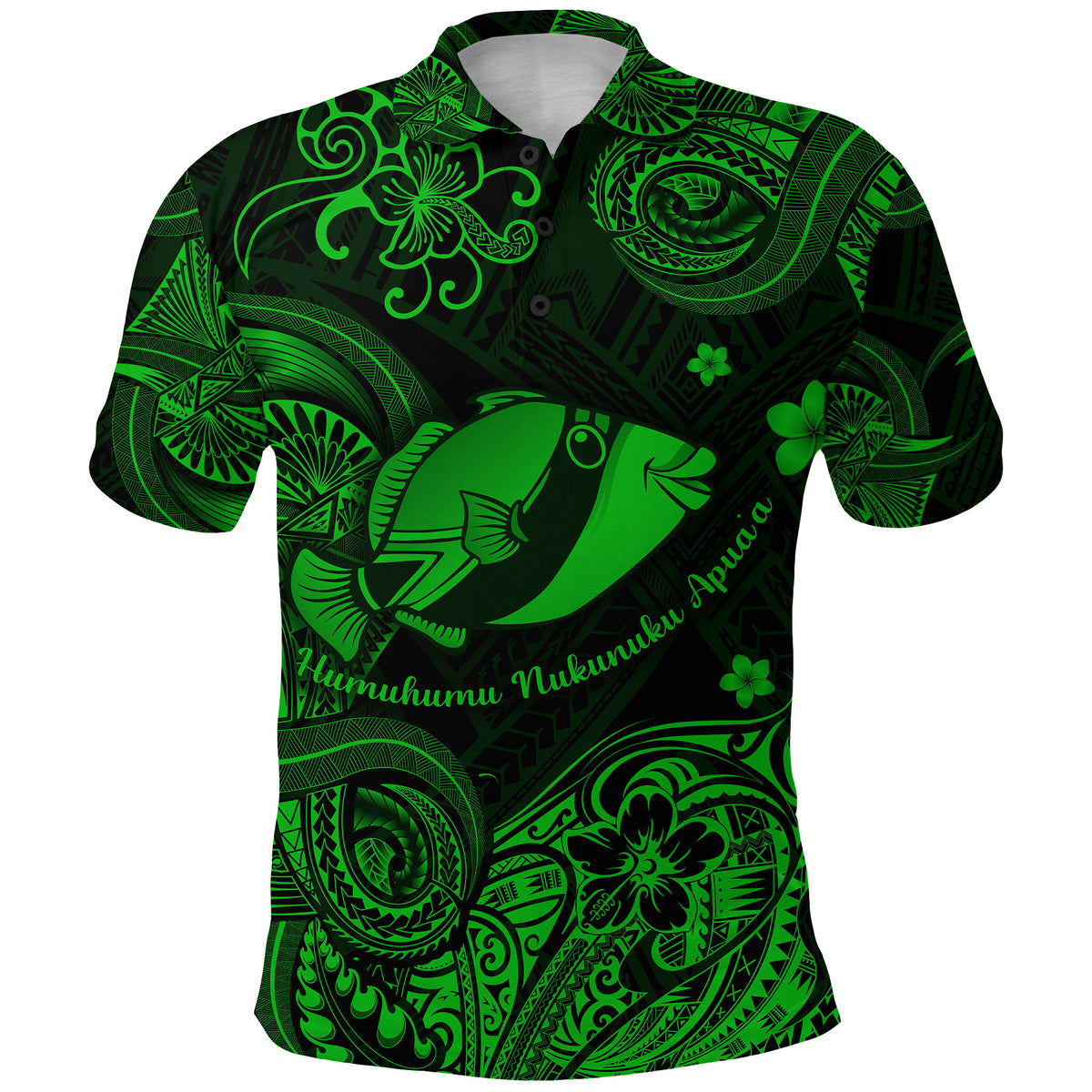 Hawaii State Fish: Humuhumu Nukunuku Apuaa Polynesian Polo Shirt Unique Style Green LT8 - Polynesian Pride
