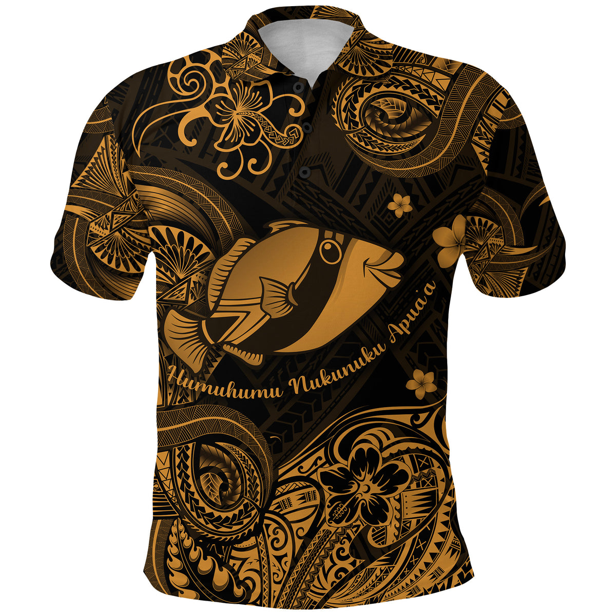 Hawaii State Fish: Humuhumu Nukunuku Apuaa Polynesian Polo Shirt Unique Style Gold LT8 - Polynesian Pride