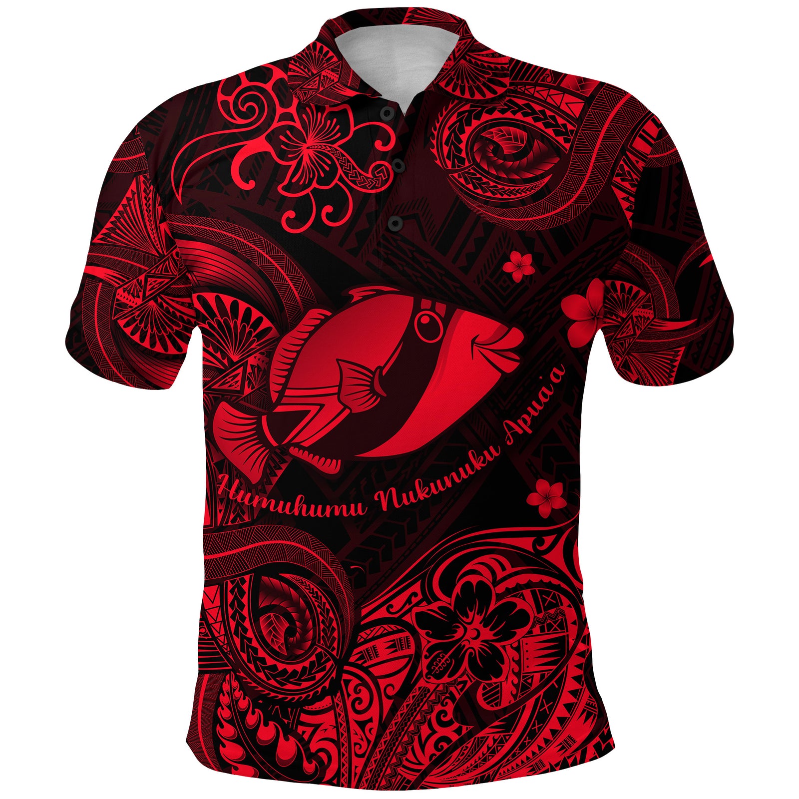 Hawaii State Fish: Humuhumu Nukunuku Apuaa Polynesian Polo Shirt Unique Style Red LT8 - Polynesian Pride