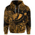 Custom Hawaii State Fish: Humuhumu Nukunuku Apuaa Polynesian Zip Hoodie Unique Style Gold LT8 - Polynesian Pride