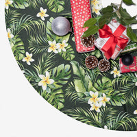 Hawaii Summer Plumerias Flowers Palm Tree Monstera Leaves. Tree Skirt - Polynesian Pride