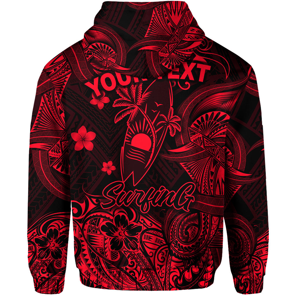 Custom Hawaii Surfing Polynesian Hoodie Unique Style Red LT8 - Polynesian Pride
