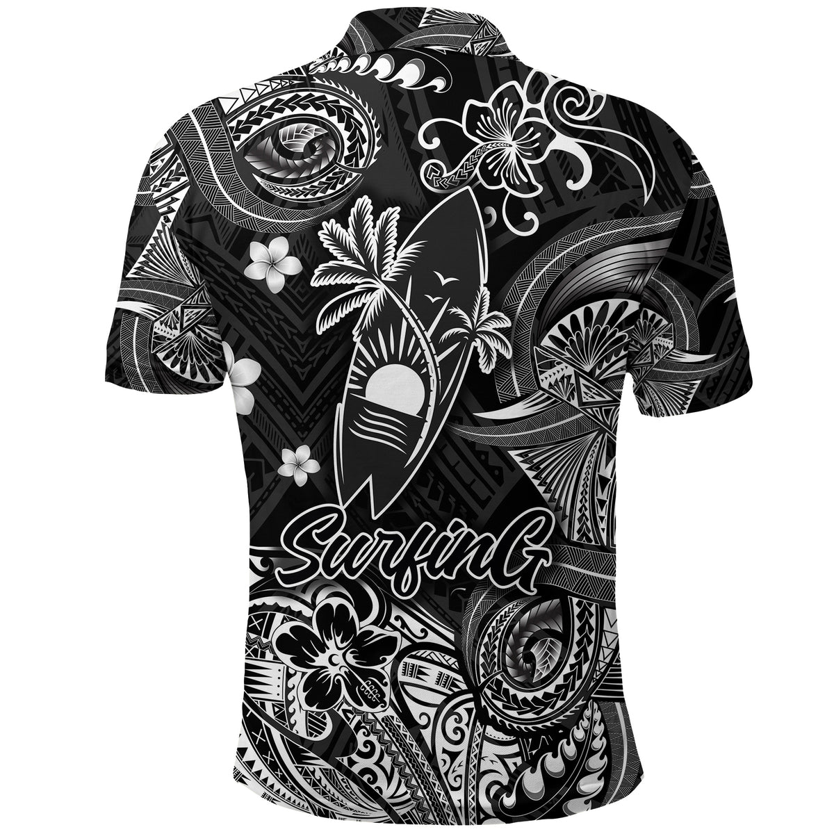 Hawaii Surfing Polynesian Polo Shirt Unique Style Black LT8 - Polynesian Pride