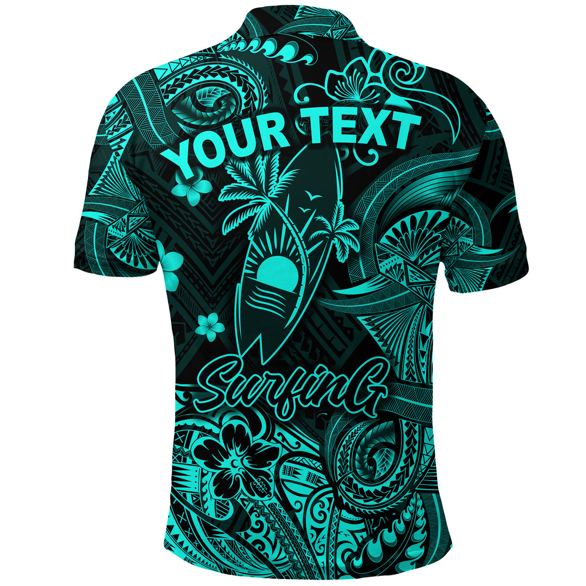 Custom Hawaii Surfing Polynesian Polo Shirt Unique Style Turquoise LT8 - Polynesian Pride