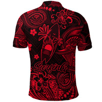 Hawaii Surfing Polynesian Polo Shirt Unique Style Red LT8 - Polynesian Pride