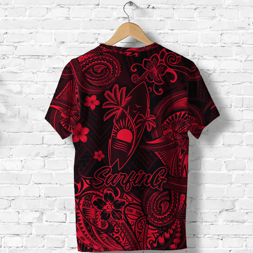 Hawaii Surfing Polynesian T Shirt Unique Style Red LT8 - Polynesian Pride