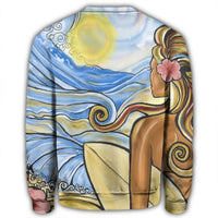 Hawaii The Girl Surfing Wave Sweatshirt - AH - Polynesian Pride