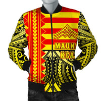 Hawaii Bomber Jacket - Hawaiian Mauna Kea Bomber Jacket - Speaka Style - AH Yellow Unisex - Polynesian Pride