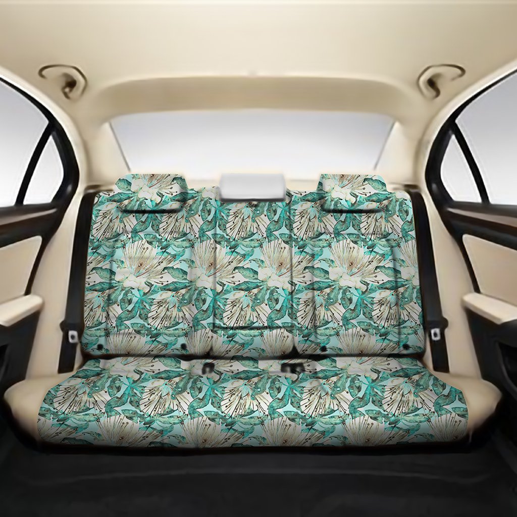 Hawaii Tropical Blue Back Seat Cover One Size Black Back Car Seat Covers - Polynesian Pride