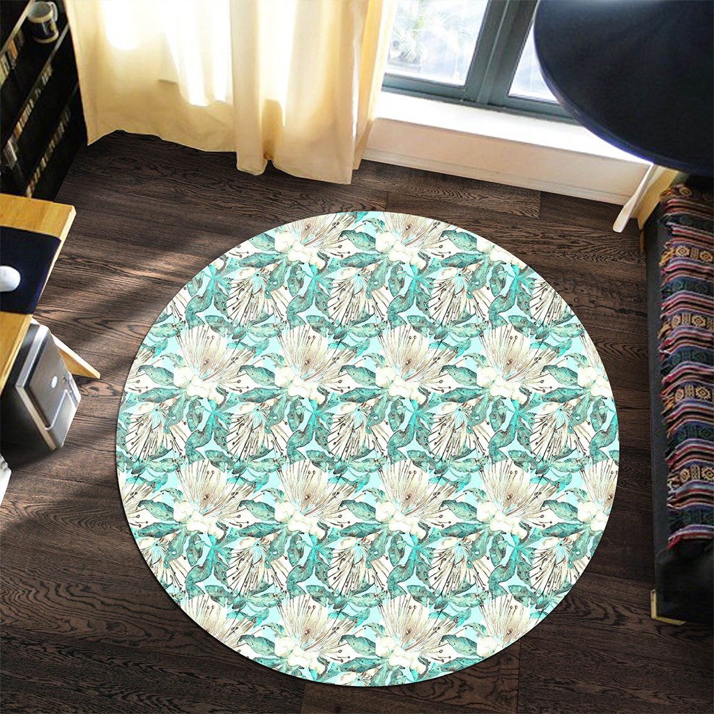 Hawaii Tropical Blue Round Carpet - AH - Polynesian Pride