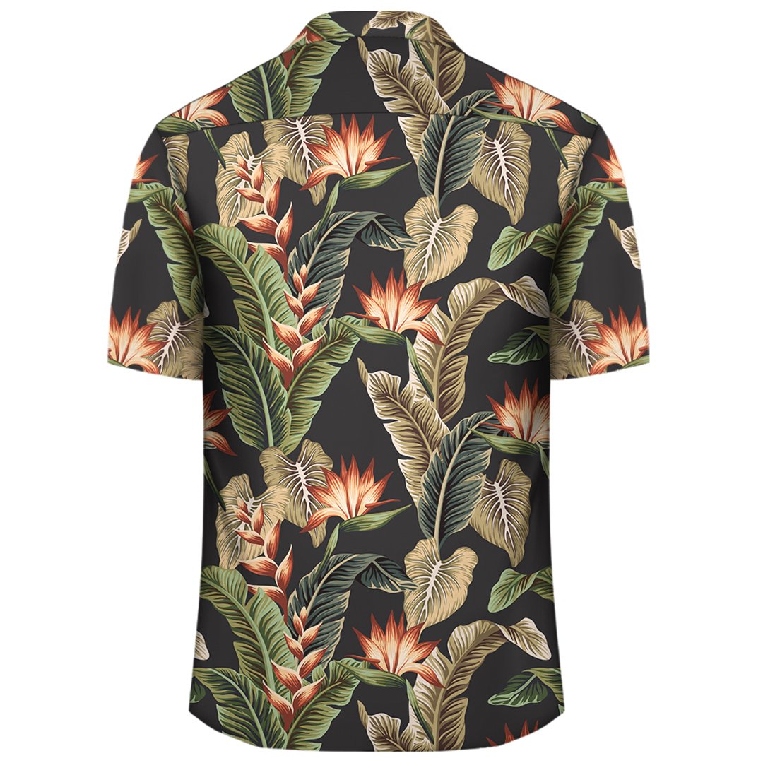 Hawaii Tropical Floral Vintage Strelitzia Flower Banana Leaves Hawaiian Shirt - Polynesian Pride