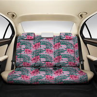 Hawaii Tropical Flowers Palm Leaves Hibiscus Strips Back Seat Cover One Size Black Back Car Seat Covers - Polynesian Pride