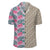 Hawaii Tropical Flowers Palm Leaves Hibiscus Strips Lauhala Moiety Hawaiian Shirt - Polynesian Pride