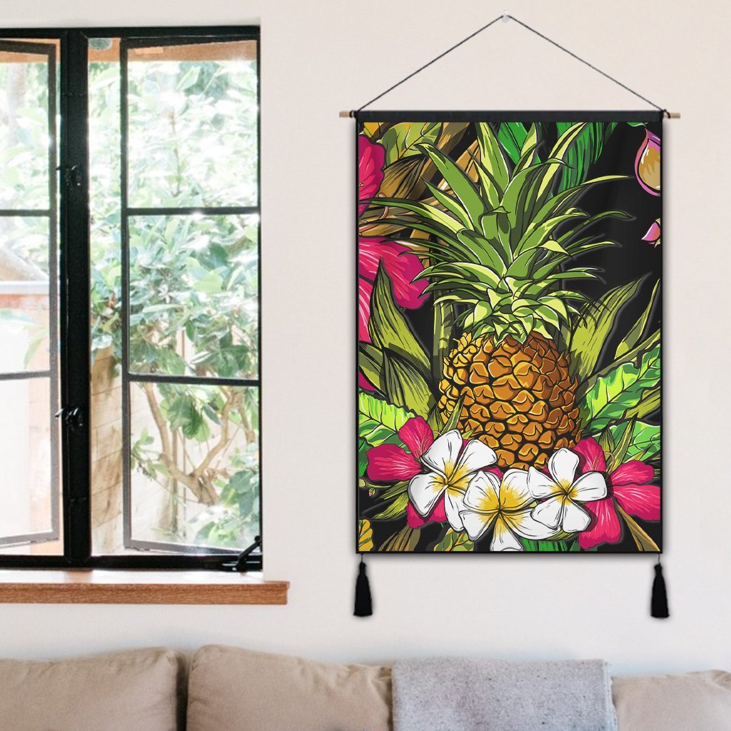 Hawaii Tropical Flowers Pineapple Hanging Poster - AH - Polynesian Pride