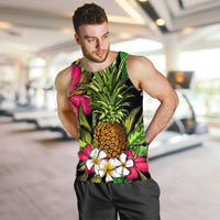 Hawaii Tropical Flowers Pineapple Tank Top - AH - Polynesian Pride