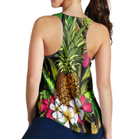 Hawaii Tropical Flowers Pineapple Racerback Tank - AH - Polynesian Pride