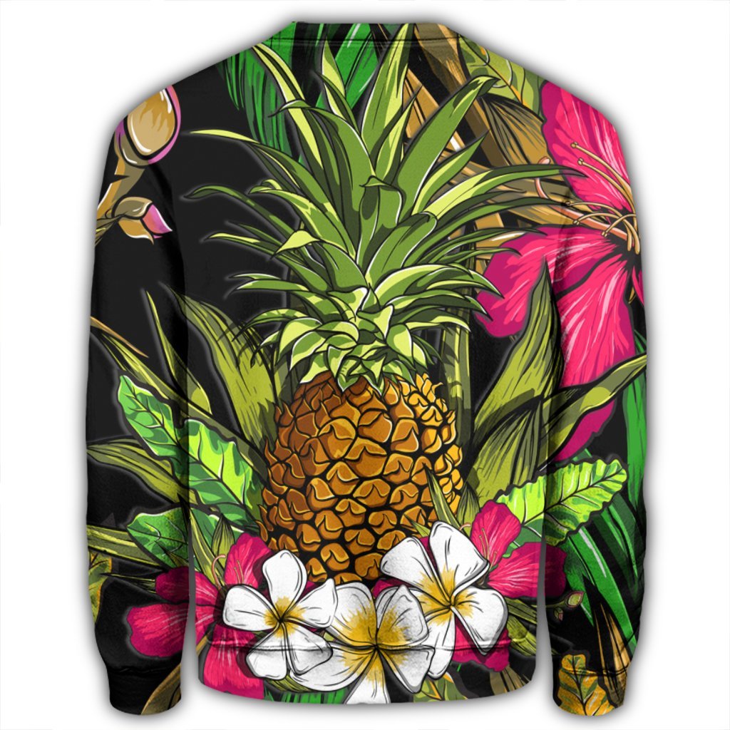 Hawaii Tropical Flowers Pineapple Sweatshirt - AH - Polynesian Pride