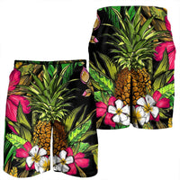 Hawaii Tropical Flowers Pineapple Men's Shorts - AH - Polynesian Pride