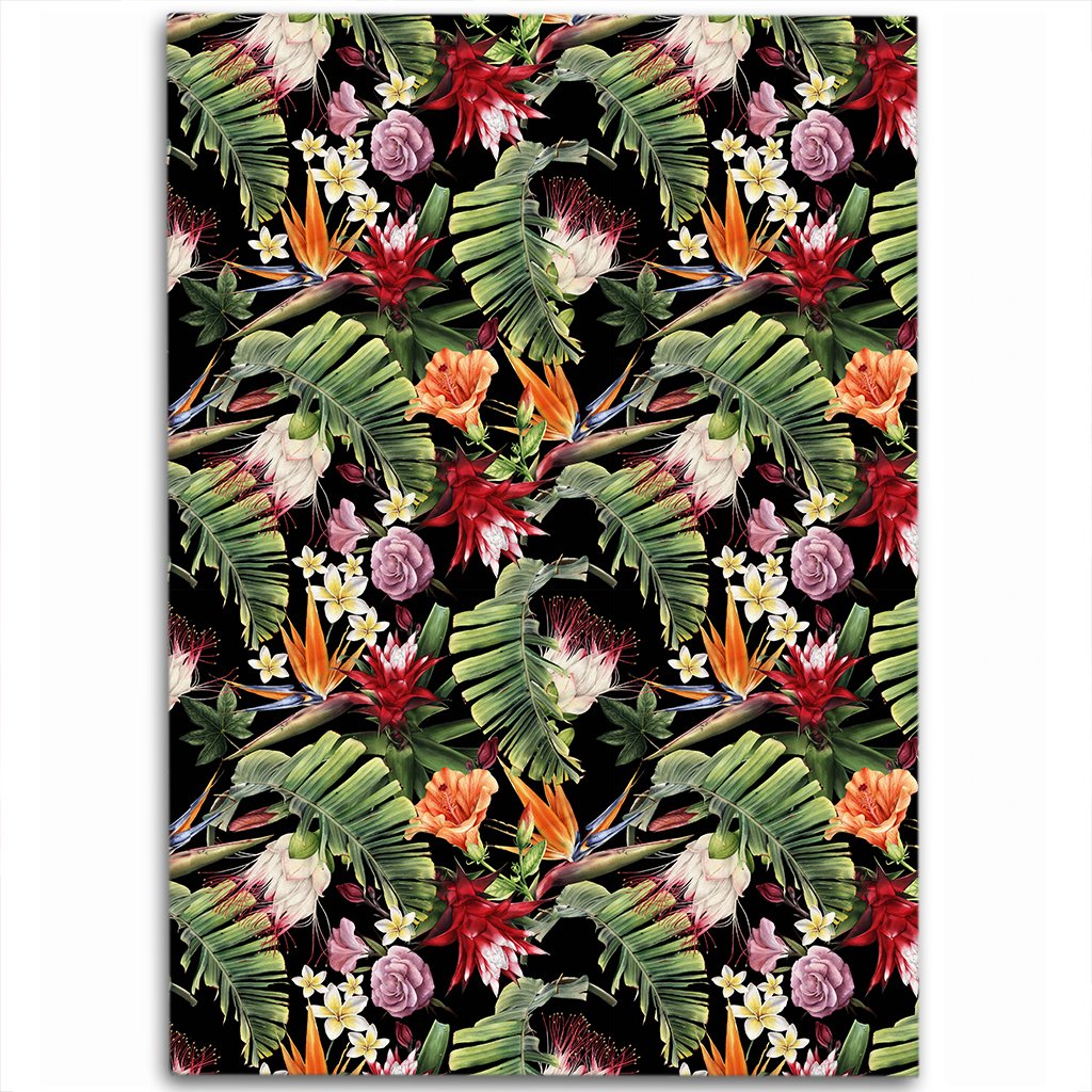 Hawaii Tropical Flowers Watercolor Area Rug - AH Luxurious - Polynesian Pride