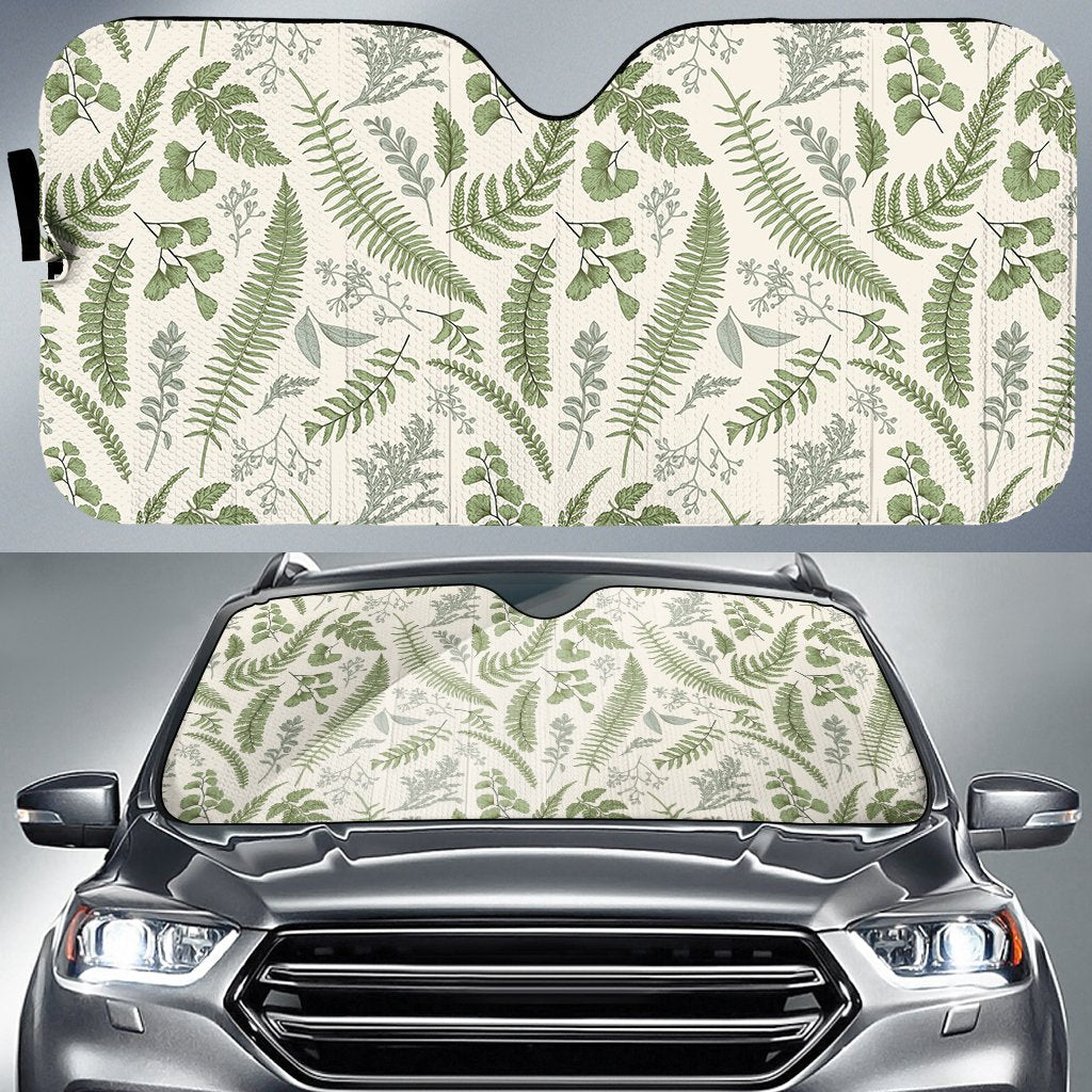 Hawaii Tropical Green Pattern Hawaii Car Sun Shade Auto Sun Shade Universal Fit Green - Polynesian Pride