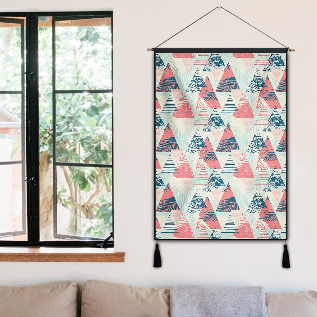 Hawaii Tropical Leaf Triangle Pattern Hanging Poster - AH- Hanging Poster 50 x 75 cm Cotton And Linen - Polynesian Pride