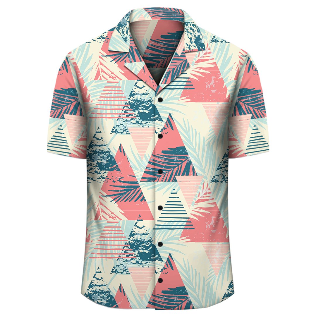 Hawaii Tropical Leaf Triangle Pattern Hawaiian Shirt - Polynesian Pride