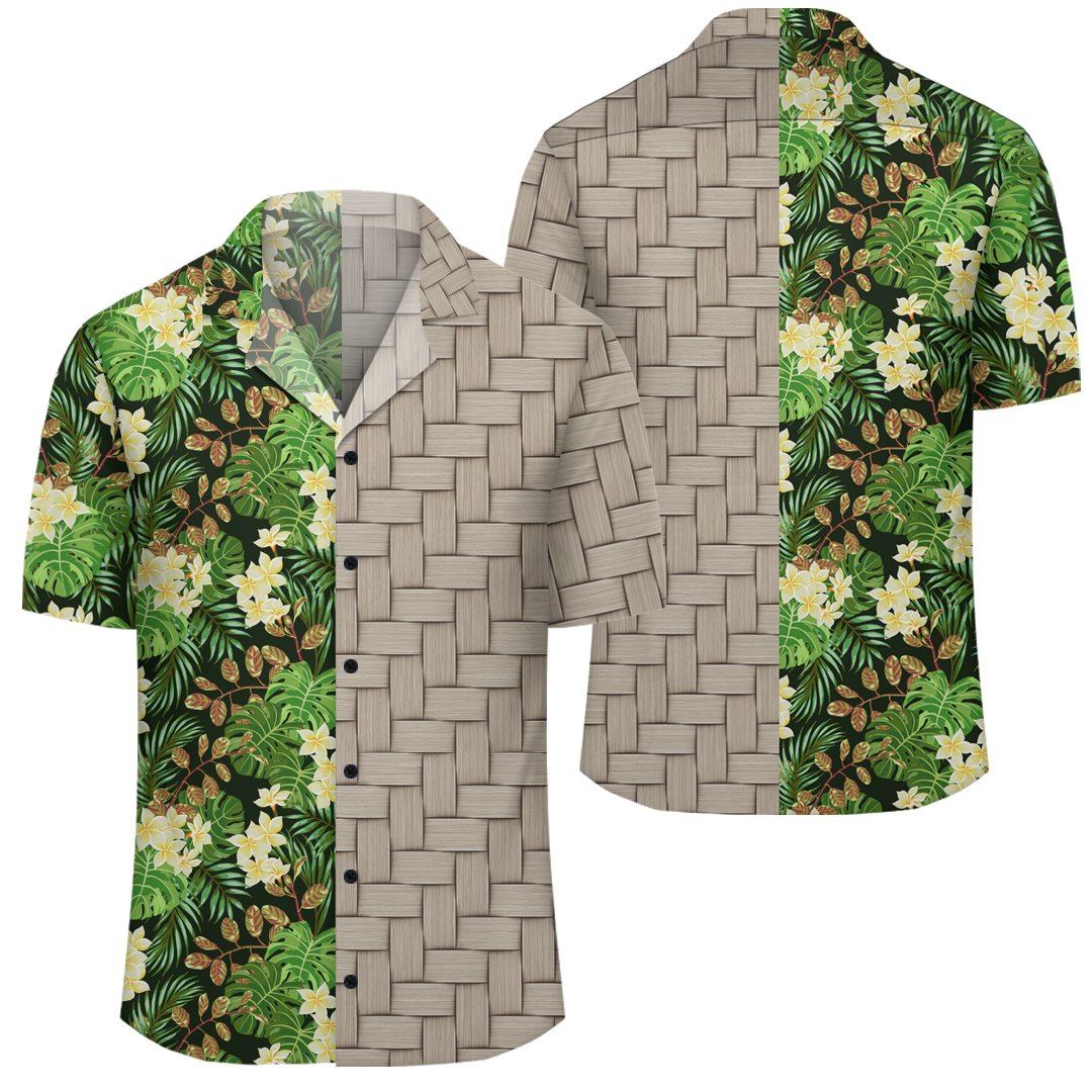 Hawaii Tropical Leaves And Plumeria Lauhala Moiety Hawaiian Shirt Unisex Art - Polynesian Pride