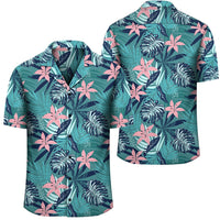 Hawaii Tropical Monstera Leaf Blue Hawaiian Shirt Unisex Black - Polynesian Pride