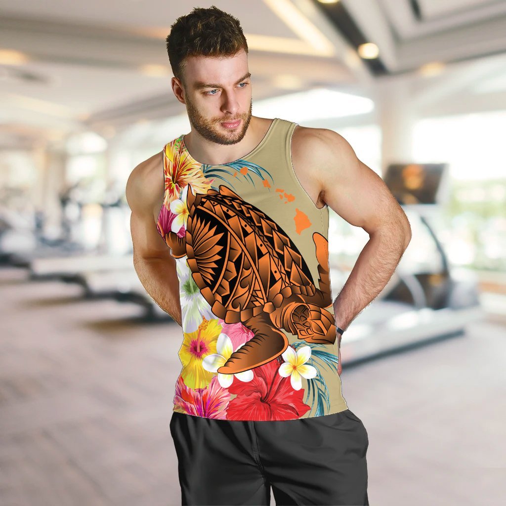 Hawaii Tropical Turtle Hibiscus And Plumeria Tank Top - AH - Polynesian Pride